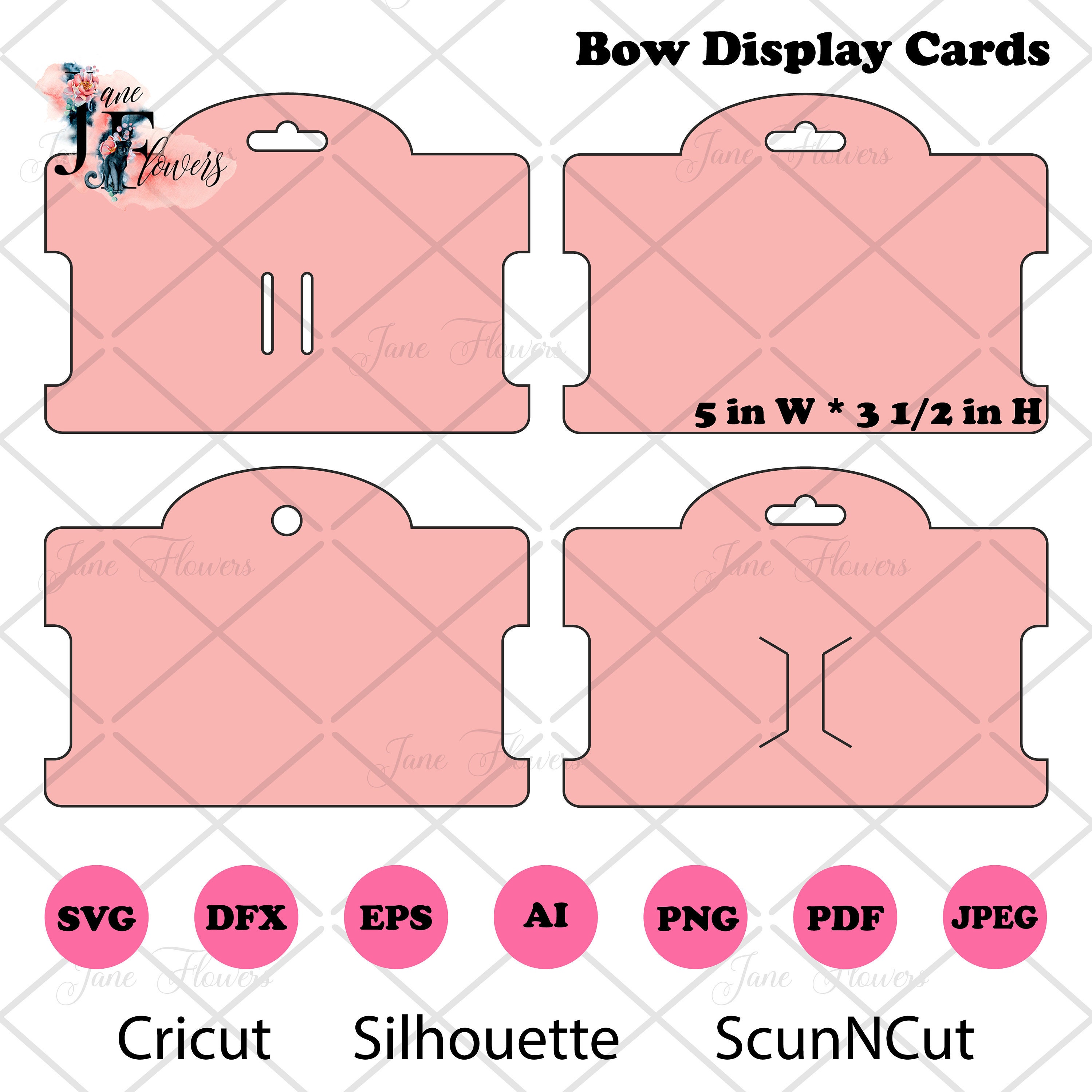 Hair bow card svg Bow display card Hair card Bow card holder cut file Bow  card template cricut Faux leather Headband card Hair bow bundle In Headband Card Template