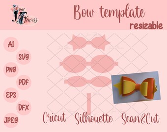 Bow SVG Template: Leather & Felt Hair Bow Pattern (Digital Download)