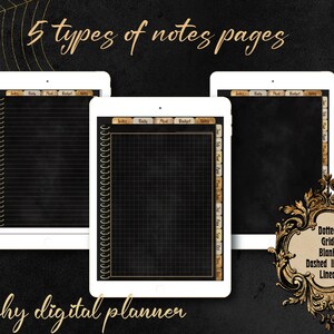 Witchy Planner, Undated Dark Mode Weekly Digital Planner for Ipad, Goth ...