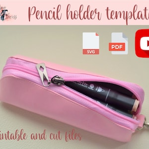 Cute pencil holder template, marker storage pattern, marker pouch SVG, DIY planner accessories, pen case, pencil organizer, pen sleeve