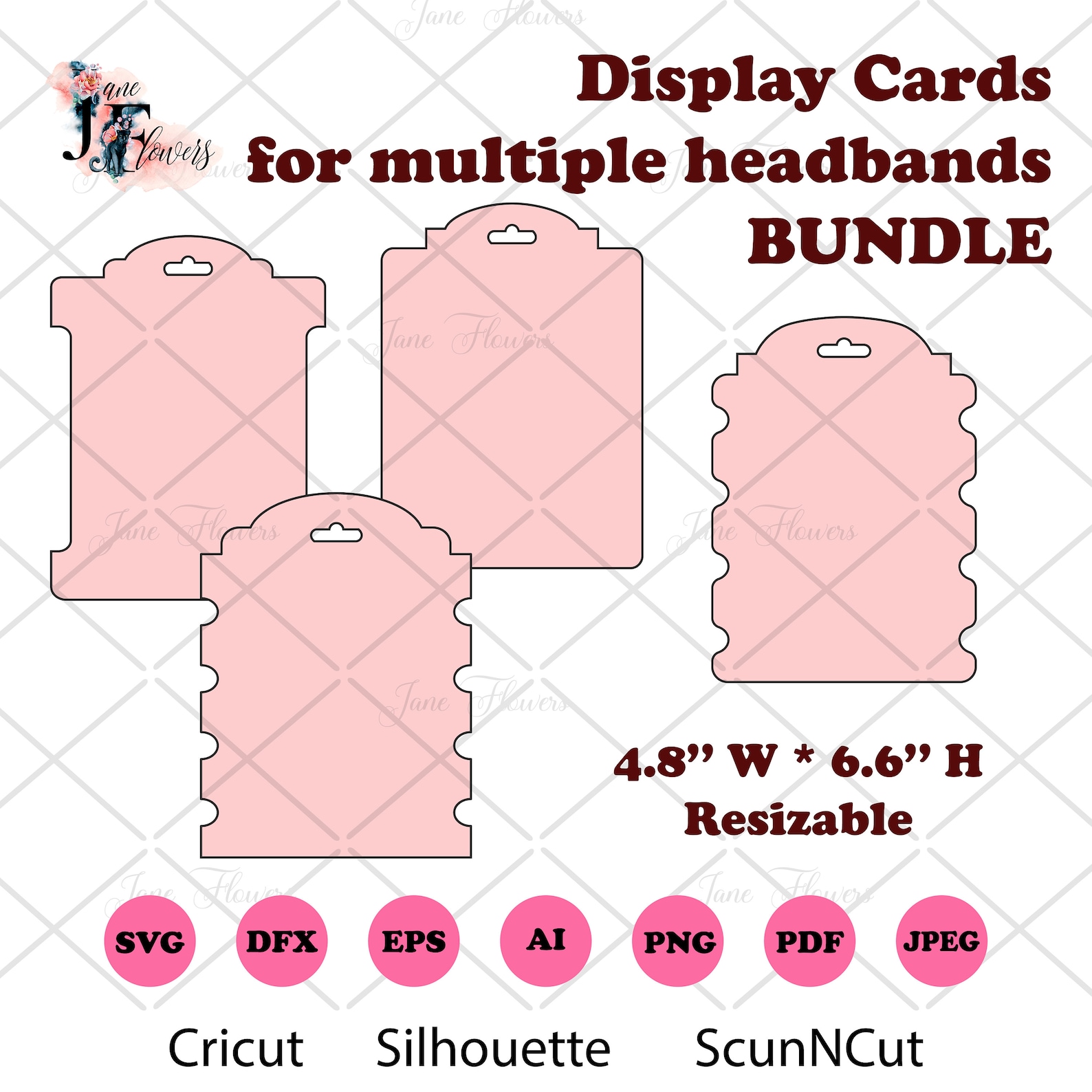 Headband Display Cards Template Svg Dxf Png Ai Files Hair Etsy