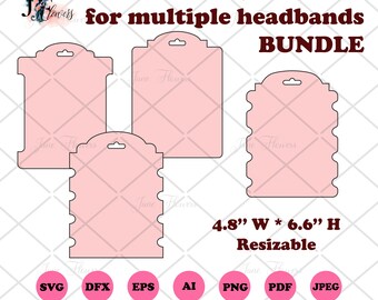 Headband Display Cards Template Svg Dxf Png Ai Files Hair - Etsy