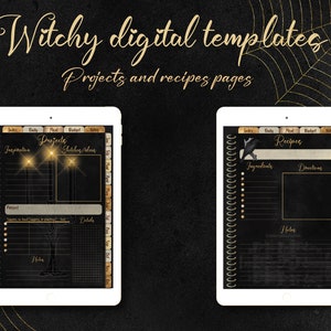 Witchy Planner, Undated Dark Mode Weekly Digital Planner for Ipad, Goth ...