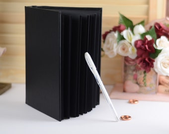 Black hardcover notebook with black pages, black paper notebook, blackout sketchbook A5 included white ink pen, art journal, Christmas gifts