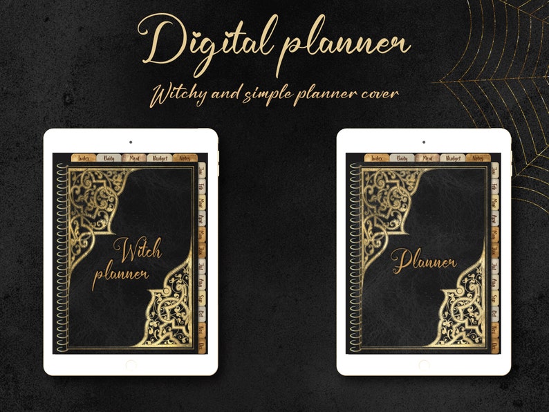 Witchy Planner, Undated Dark Mode Weekly Digital Planner for Ipad, Goth ...