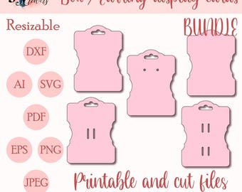 Hair bow card svg SVG Earring Display Card Bow bundle Jewelry Display Cards Bow display card cut file Bow card template cricut Faux leather