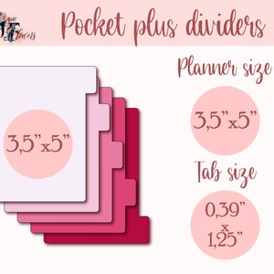 5 seitliche Tabs für Pocket plus Trennblätter Vorlagen SVG, Planer Tabs druckbare PDF, herunterladbare Planer Trennseiten, Trenner mit Tabs