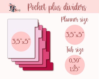 5 linguette laterali per tasca più modelli di divisori SVG, linguette per planner stampabili in PDF, pagine di divisori per planner scaricabili, divisore con linguette