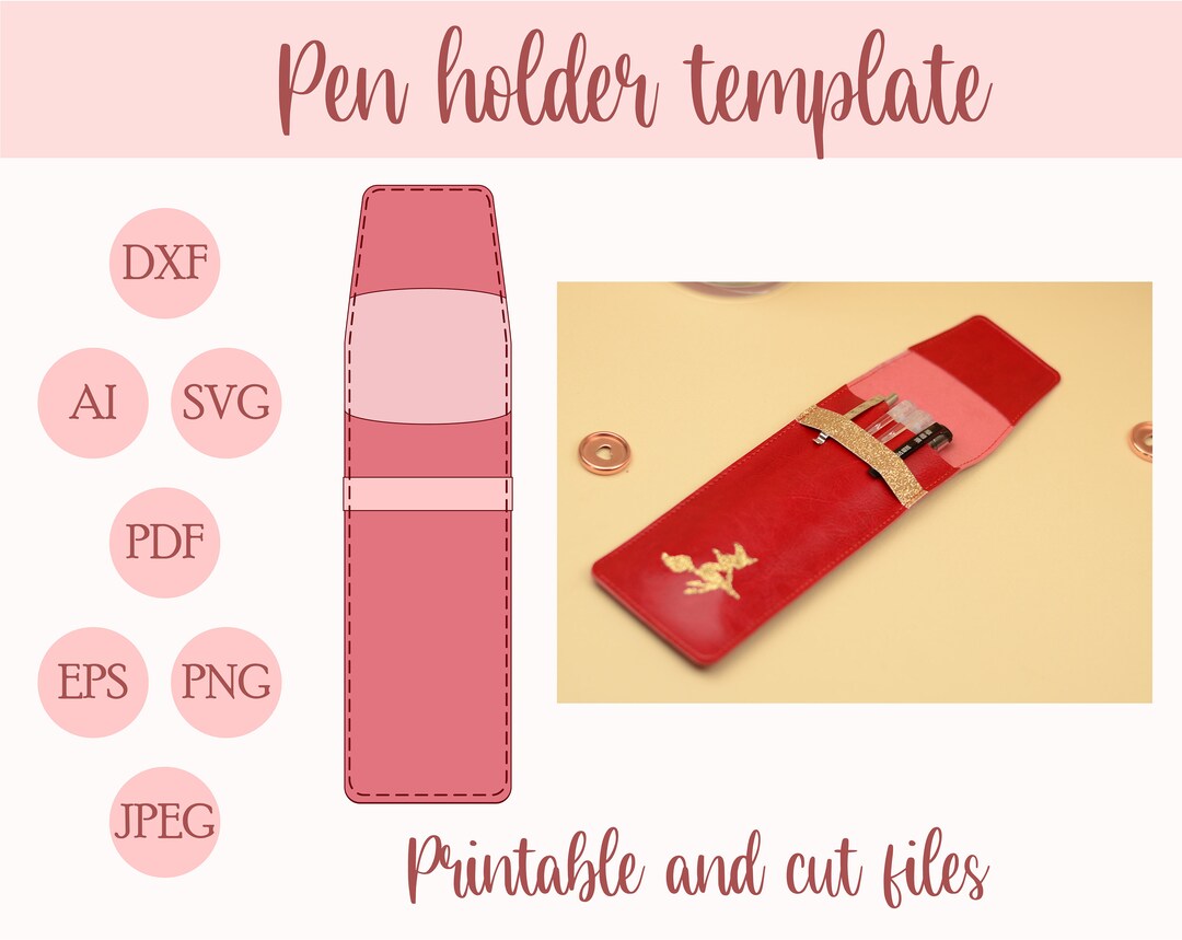 Cute Pen Holder Template, Pencil Sleeve Pattern, Marker Pouch SVG, DIY ...