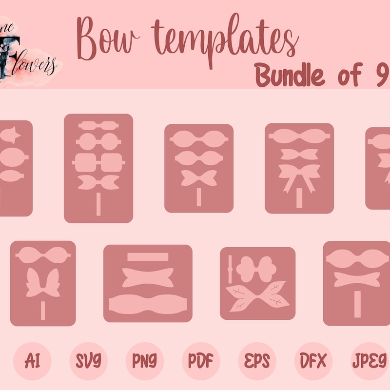 Faux Leather Bow Template Etsy