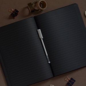 Black Hardcover Notebook With Black Pages, Black Paper
