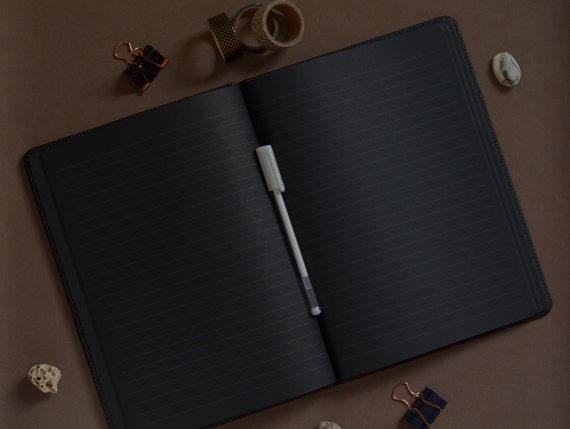 Black Paper Notebook With Lined Pages Blackout Journal 