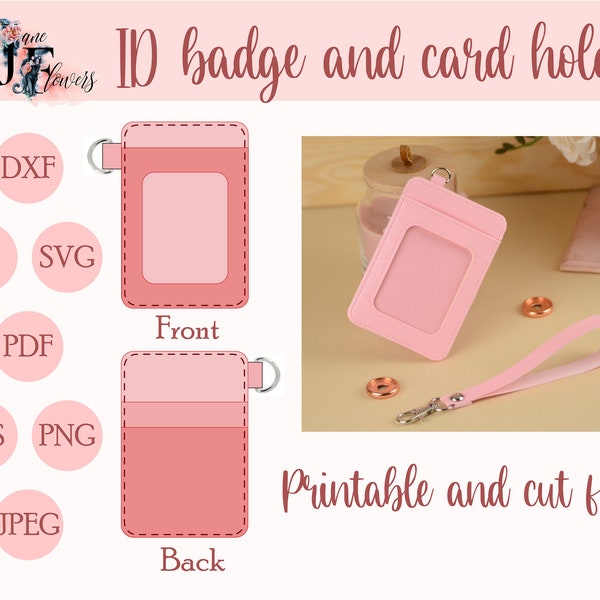 Minimalist id holder pattern, slim purse template, business card pouch, vertical badge holder, cute wallet SVG, passport sleeve, card case
