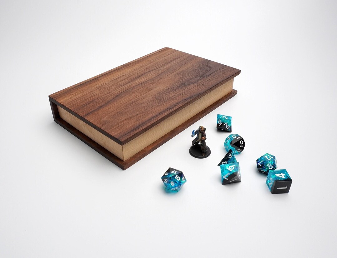Dice Box Spellbook Handmade Solid Wood Free Shipping D&D Dnd Dungeons