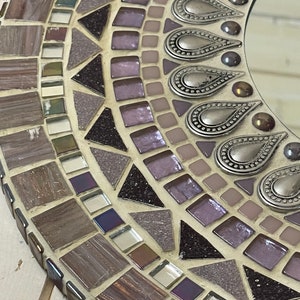 Round Mosaic Mirror silver/black/white/grey