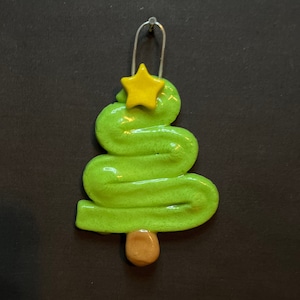 Swirly Christmas Tree salt dough ornament