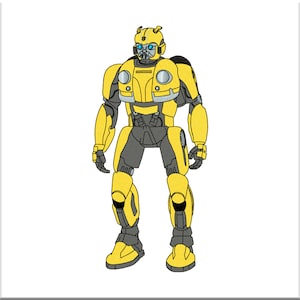 Yellow Fighting Robot Embroidery machine pattern.Digitized Design. Instant Download Pes Dst JEF Hus VP3 Vip XXX