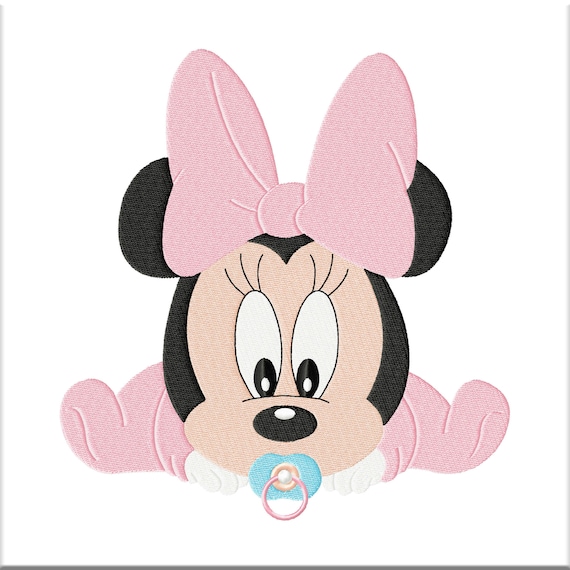 Embroidery Machine Design Girl Baby Mouse in Pink With a Pacifier.  Exclusive Pattern. Digital Files Dst Vip Pes Vp3 Jef Hus Exp Xxx Shv Csd 