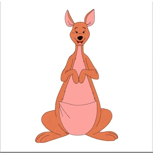 Machine embroidery pattern Kangaroo character cartoon Digitized Design kangaroo Embroidery files pes vp3 jef hus dst exp xxx shv vip csd