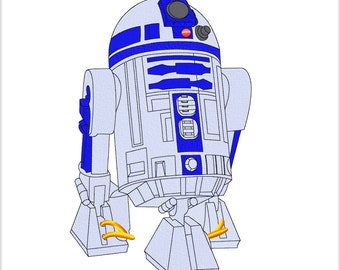 Machine Embroidery Design mech droid. Digital Embroidery files. Digitized pattern. Instant Download Pes Dst JEF Hus VP3 Vip XXX Exp CSD Shv