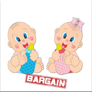 Two Machine Embroidery Designs cute babies. Digitized pattern. Digital Embroidery files pes vp3 jef hus dst exp xxx shv vip csd. Instant