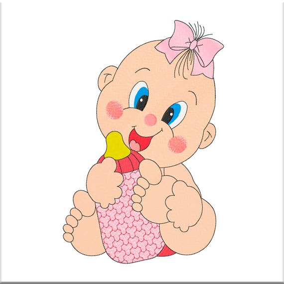 Baby Girl Machine Embroidery Design. Digital Embroidery Files. Etsy