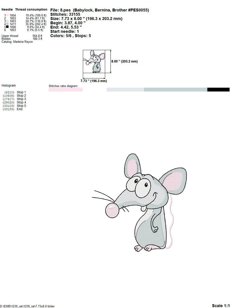 Rat machine embroidery design digital embroidery files  etsy Rat machine embroidery design digital embroidery files  etsy