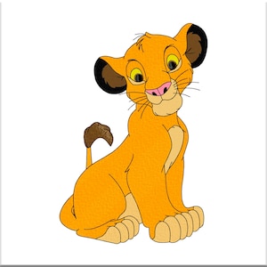 Macchina Ricamo Design piccolo Leone. Personaggio cartoni animati Modello di ricamo per bambini Scarica file digitalizzati 8 Varie dimensioni Punto riempito