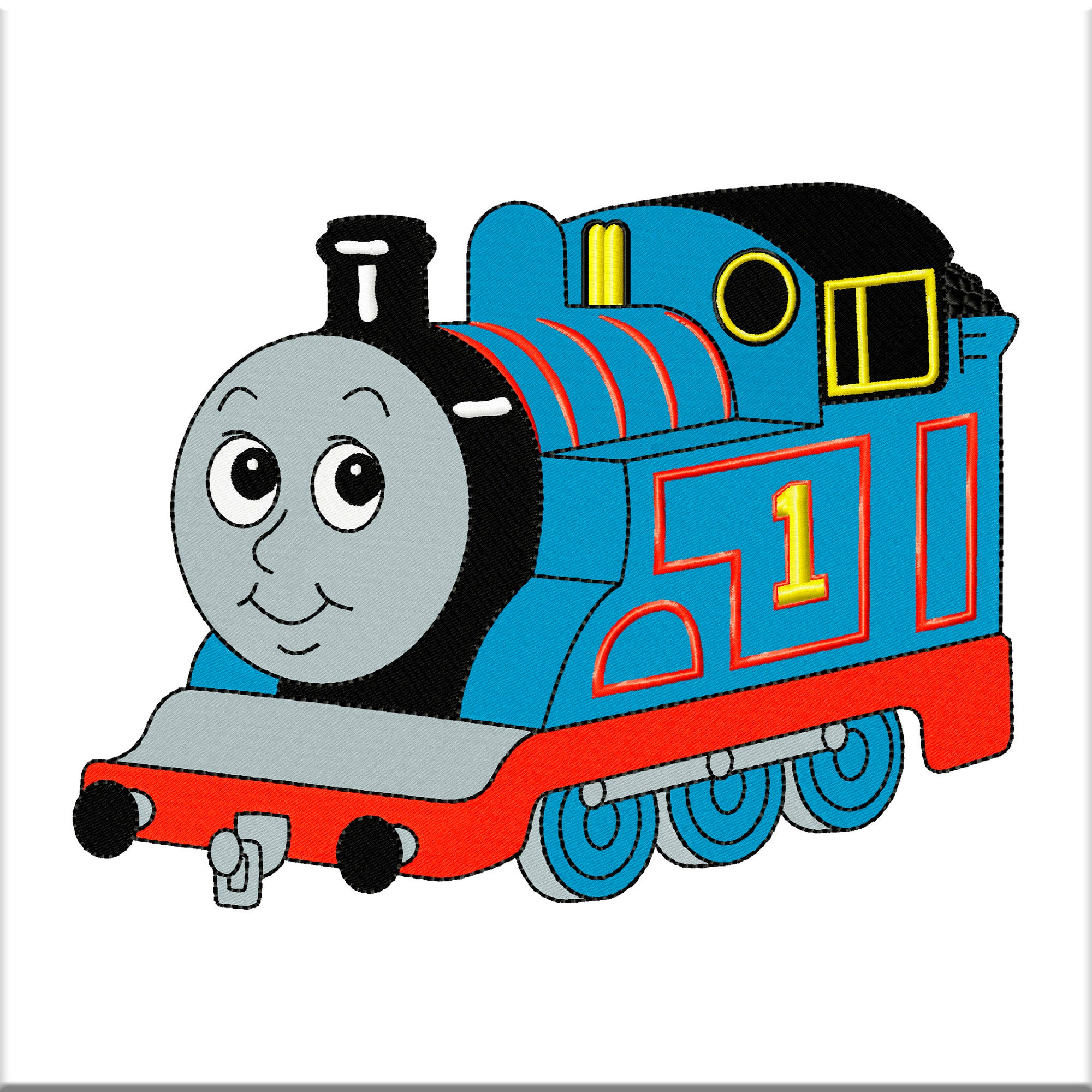 Train Engine and Tender Applique Machine Embroidery Design Boy 