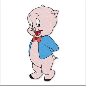 Pink pig Embroidery Design for machines. Digital Embroidery files. Digitized embroidery pattern character cartoon Download 10 Various sizes