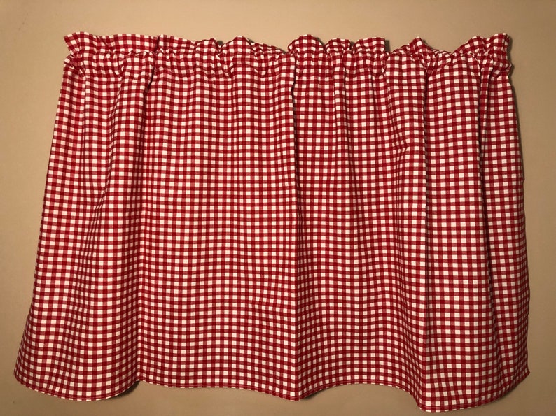 Curtain Red and White Check | Etsy