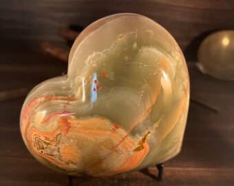 2LB Green Onyx Heart: Crystal Healing Stone
