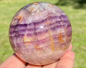 Pink and Purple Fluorite Sphere, Spheres, meditation crystals, Rainbow Fluorite, Crystal Ball, Orb, Gift Ideas