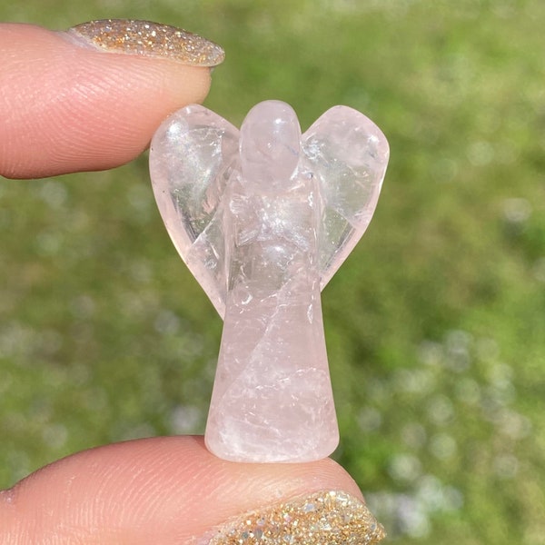 Rose Quartz Angel, Mini Rose Quartz Angels, Rose Quartz, Crystal Angel, meditation crystals, Angel Carving, Guardian Angel, Love