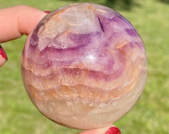 Pink and Purple Fluorite Sphere, Spheres, meditation crystals, Rainbow Fluorite, Crystal Ball, Orb, Gift Ideas