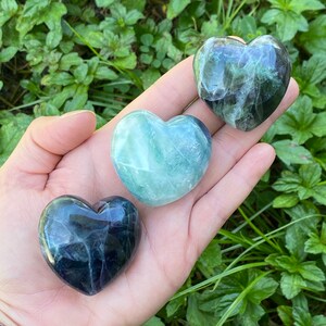 Rainbow Fluorite Puffy Heart: Healing Crystal (2.75 oz)