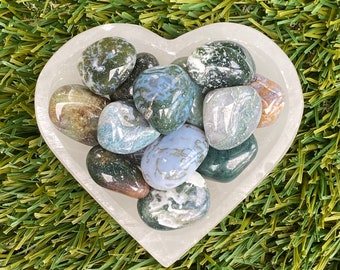 Moss Agate Tumbled Stones, Moss Agate, Moss Agate Tumble Stone, Polished Moss Agate, meditation crystals