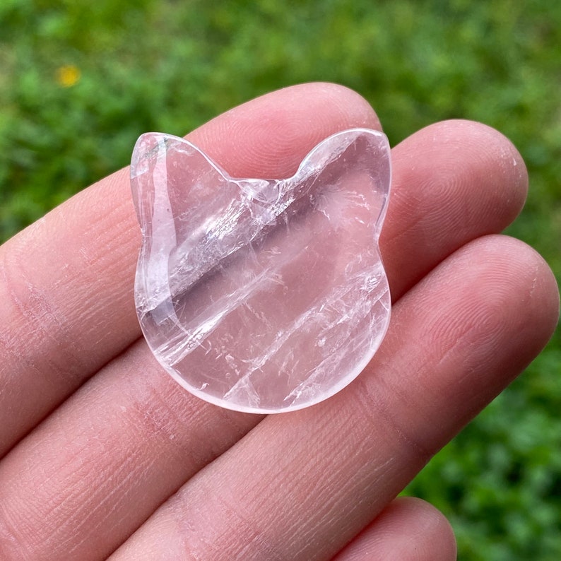 Rose Quartz Cat Head Crystal Cat Rose Quartz Cat Head Etsy