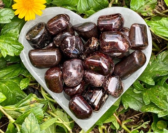 Red Garnet Tumbled Stone: Polished Crystal, India Origin