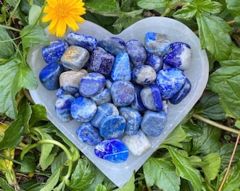 Lapis Lazuli Tumbled Stones: Polished Lazurite with Pyrite