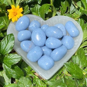 Angelite, Angelite Tumbled Stone, Angel Stone, (&#39;A&#39; Grade, Angelite Tumbled), Angelite Crystal, Anhydrite