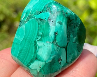 Large Malachite Tumbled, Malachite, Malachite Tumbled Stone, Malachite Tumble Stone, Malachite Crystal, (Large)