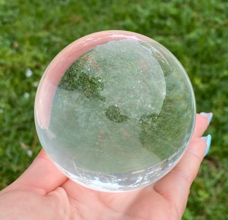 Gazing Ball With Stand Crystal Clear Gazing Sphere Ball Etsy