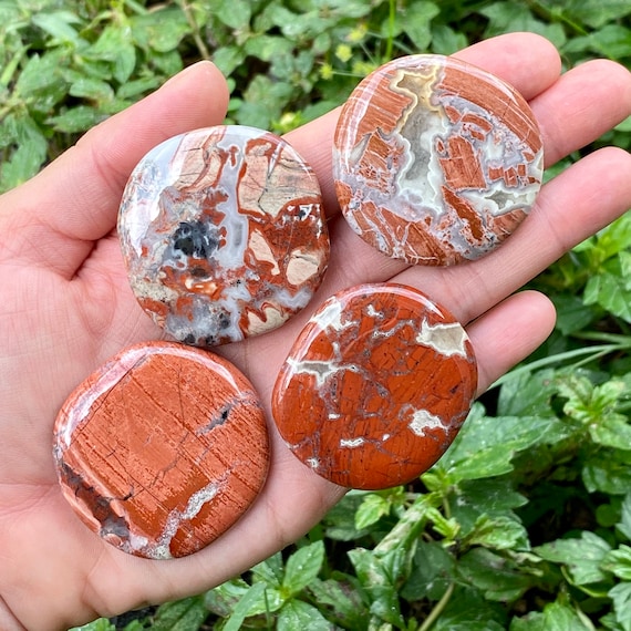 Brecciated Jasper Palm Stone, Smooth Worry Stone