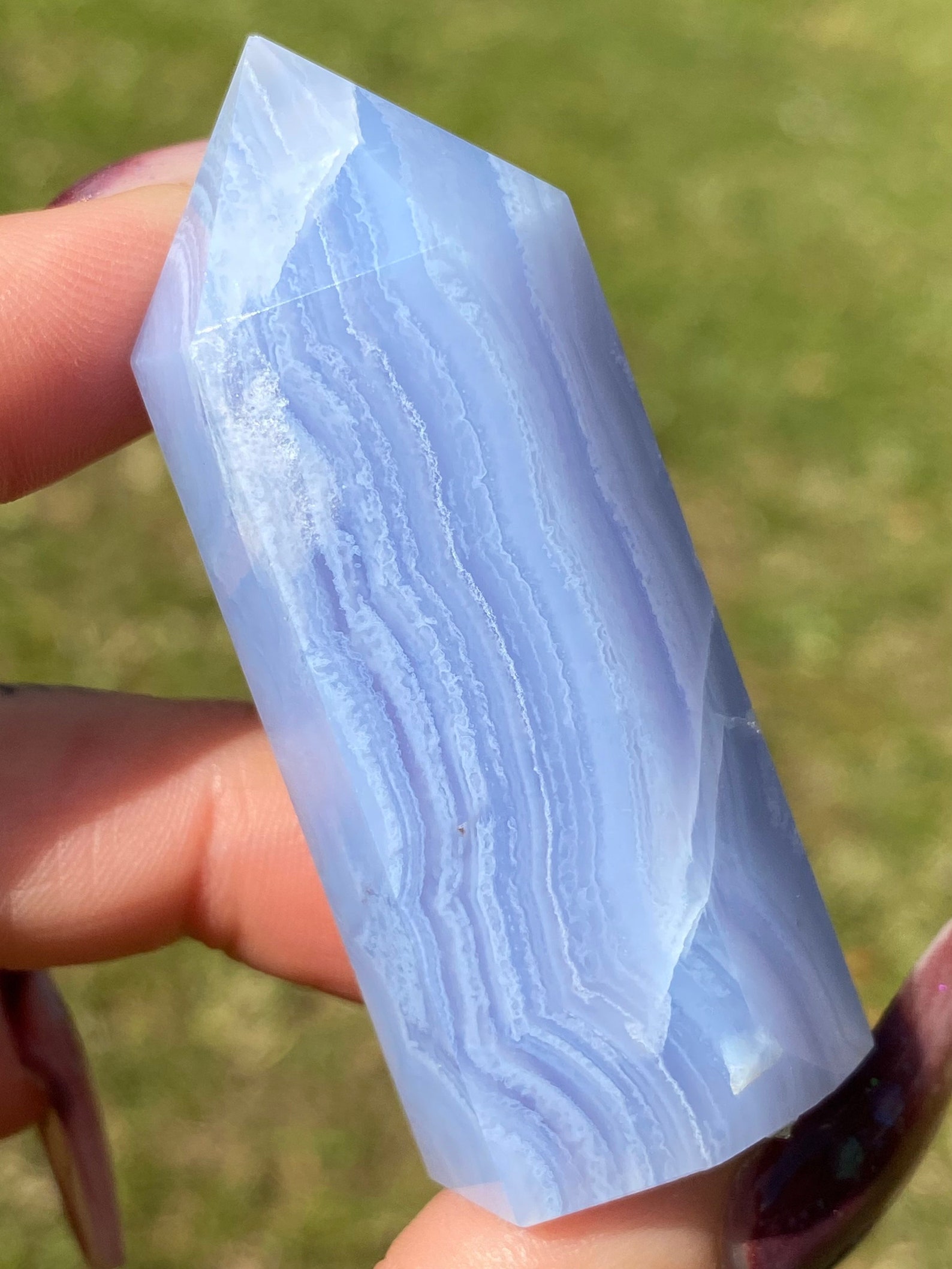 Blue Lace Agate Tower Blue Lace Agate Point Blue Lace Agate Etsy UK