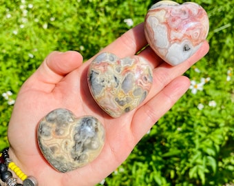 Crazy Lace Agate Heart Crystal: Mexican Gemstone (2.5 oz)