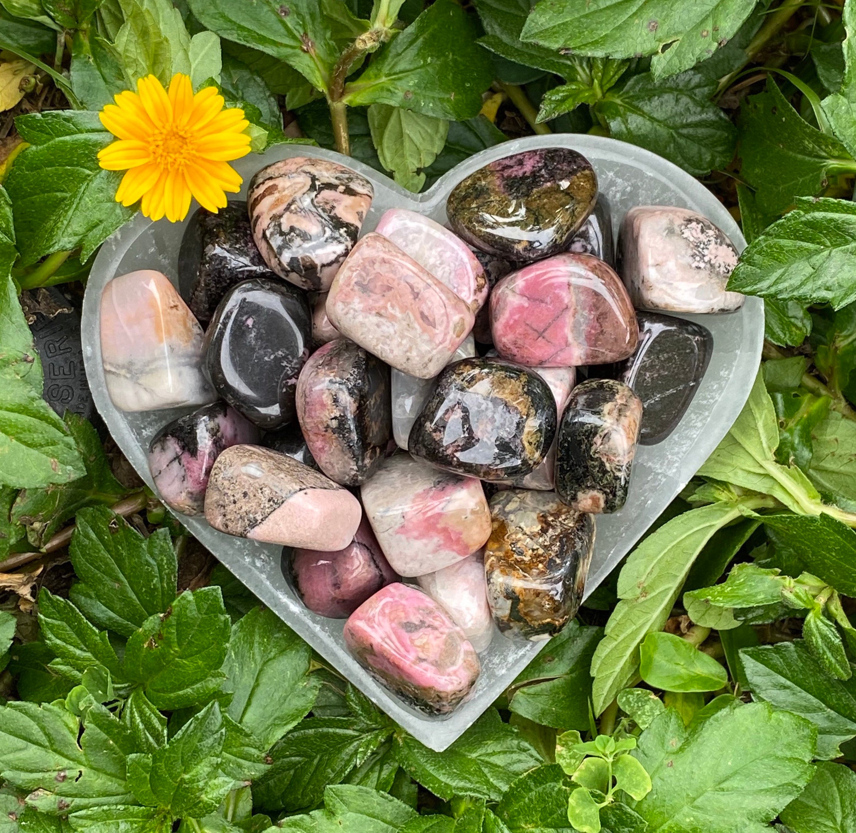 Rhodonite Tumbled Stones, Rhodonite Tumble Stone, Rhodonite, Polished…