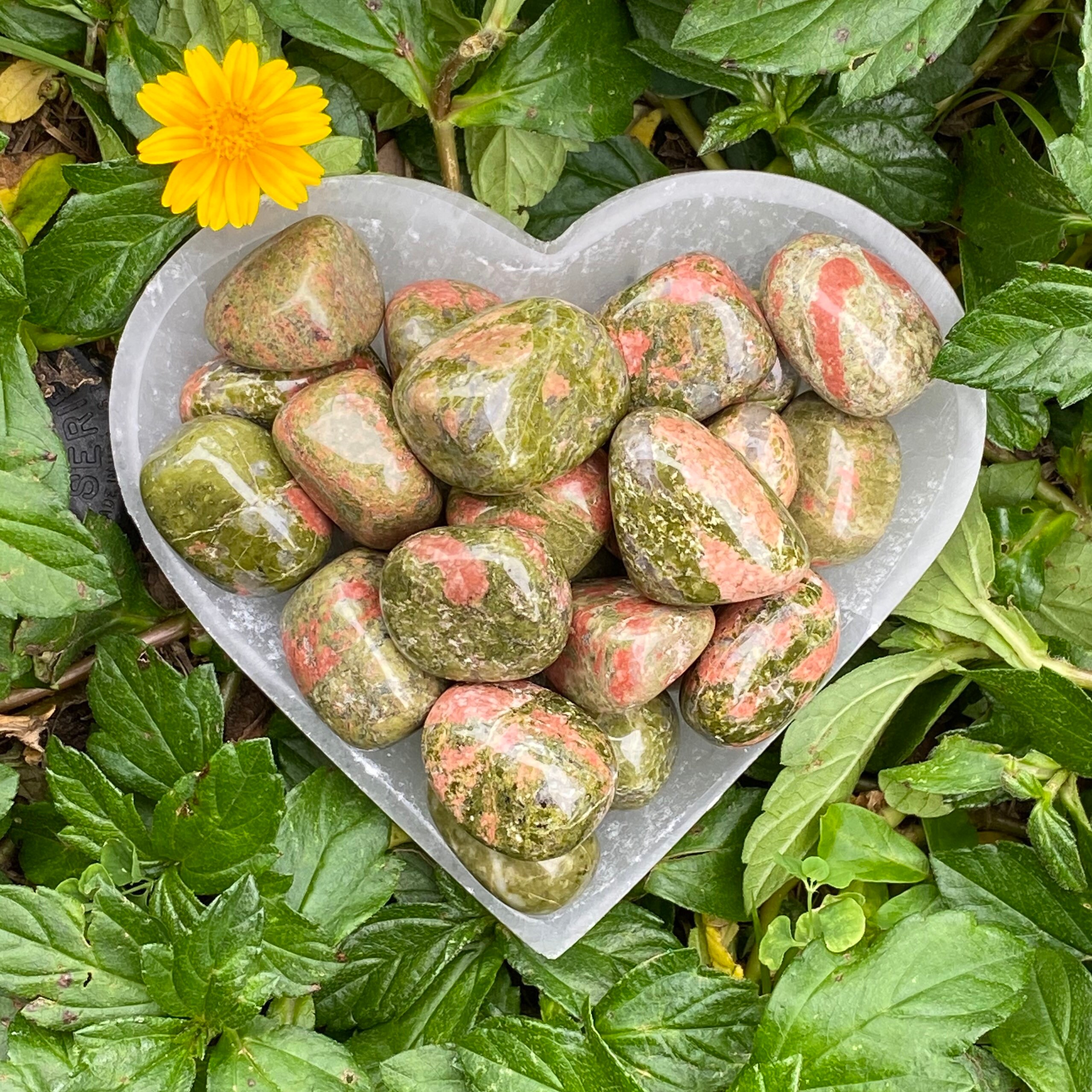 Unakite, Unakite Tumbled Stones, Unakite Tumble Stone, Polished Unaki…