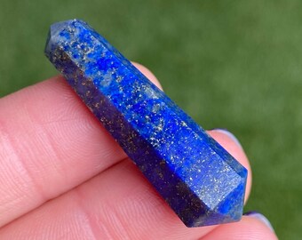 Double Terminated Lapis Lazuli Crystal Point with Pyrite