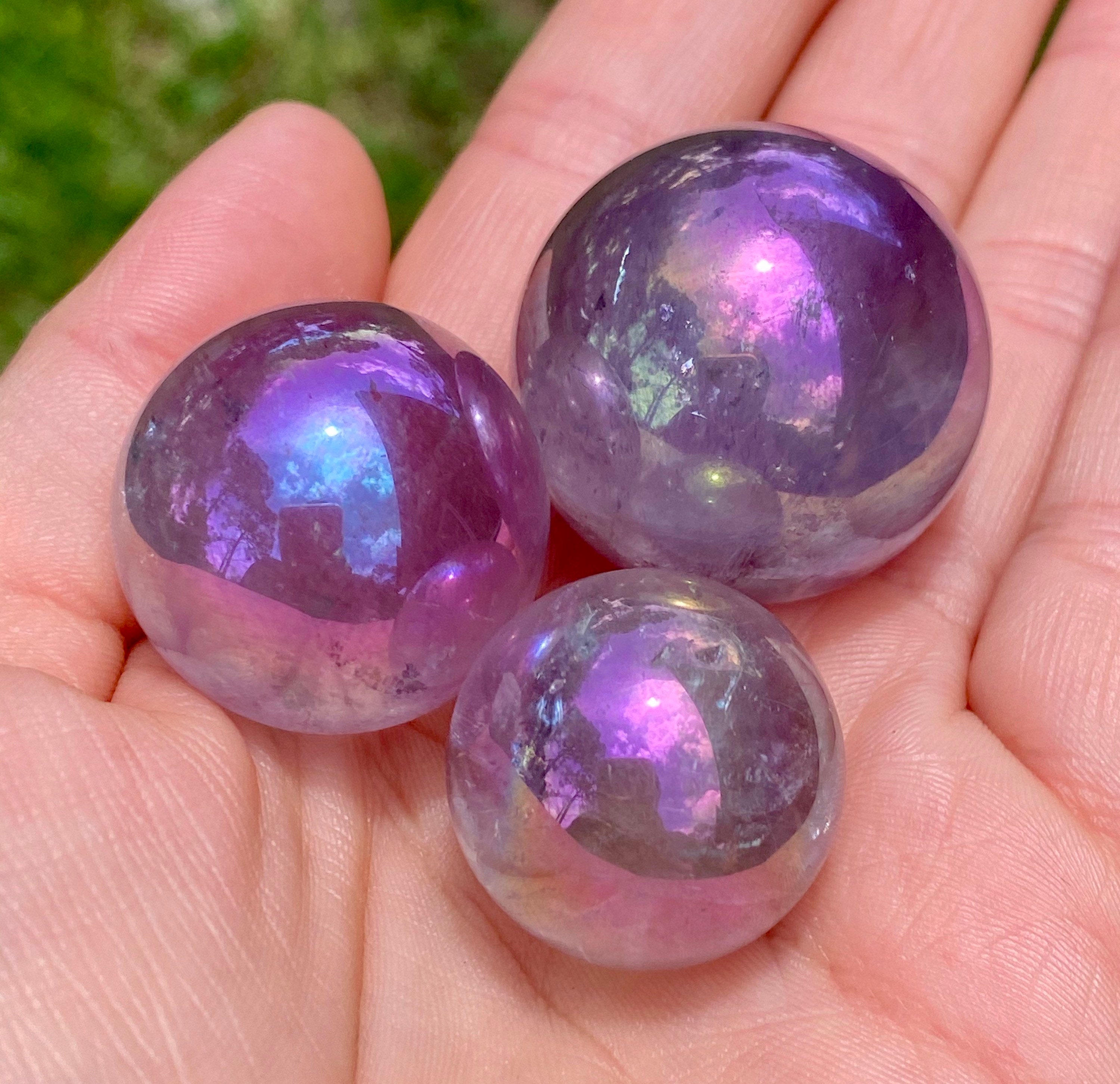 Aura Amethyst Sphere, Angel Aura Amethyst Spheres, Healing Crystals, …